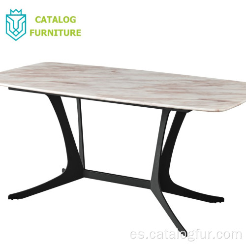 Mesa de comedor de superficie de mesa de mármol de muebles de comedor de diseño simple nórdico moderno